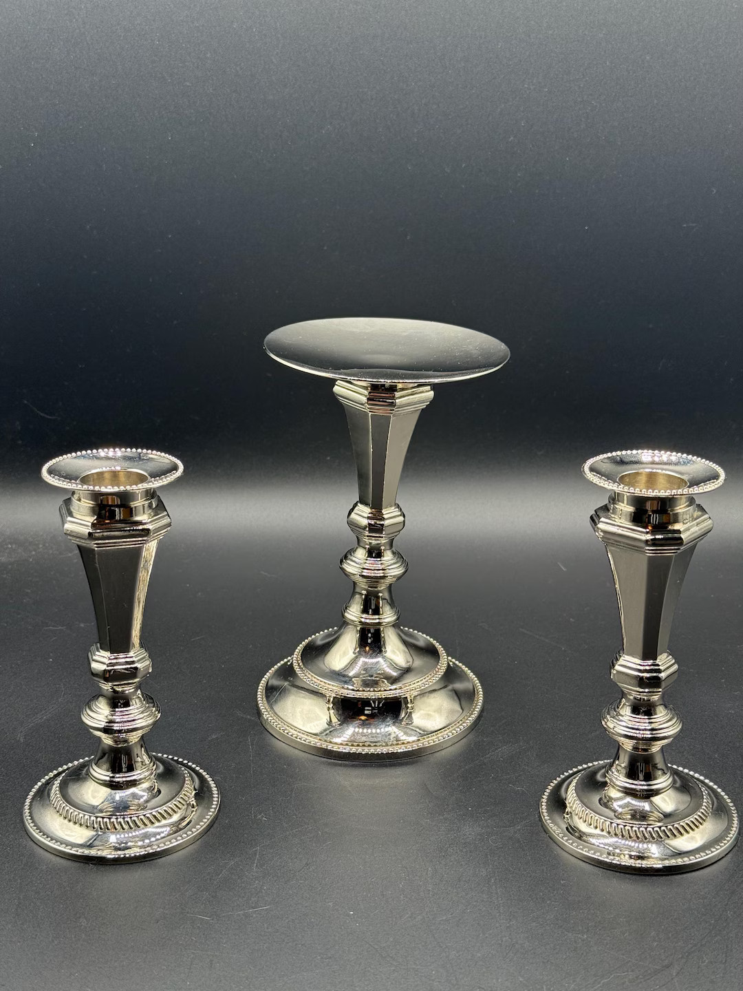 Vintage Silverplate Candleholder Trio – Godinger Style - Etsy | Etsy (US)