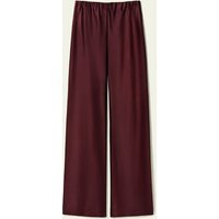 LILYSILK Women's Silk Satin Pants, Pinot Noir, Size 12: Luxurious 32MM Double-Sided Satin, Straight-Leg, Elastic Waistband for Work/Travel/Party | LilySilk