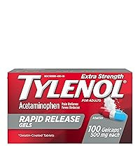 Tylenol Extra Strength Acetaminophen Rapid Release Gels, Pain Reliever & Fever Reducer, 100 ct | Amazon (US)