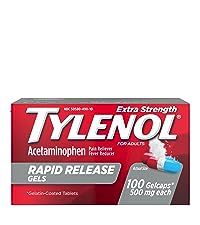 Tylenol Extra Strength Acetaminophen Rapid Release Gels, Pain Reliever & Fever Reducer, 100 ct | Amazon (US)