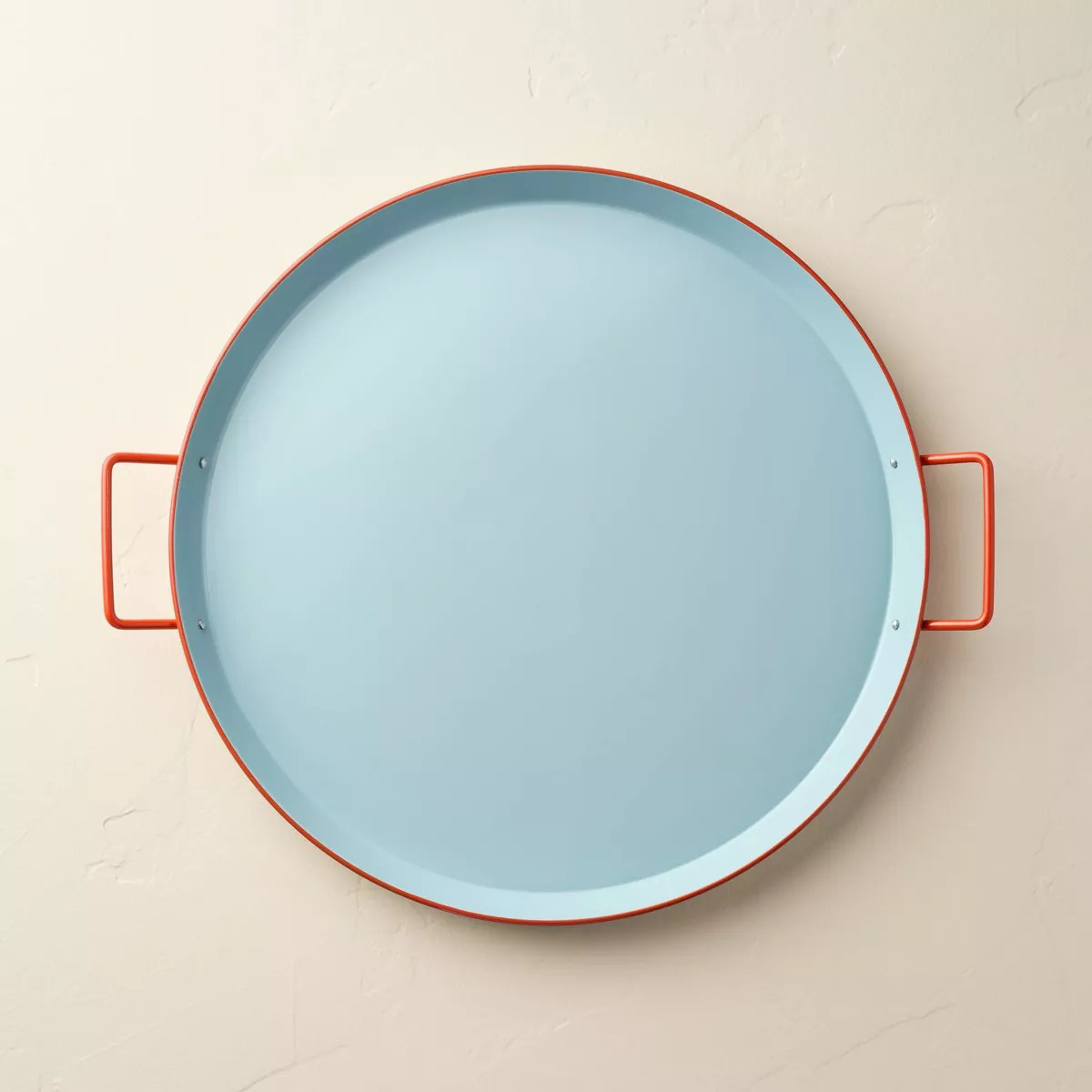 Powder-Coated Metal Oval Serving Tray Blue/Orange - Hearth & Hand™ with Magnolia | Target
