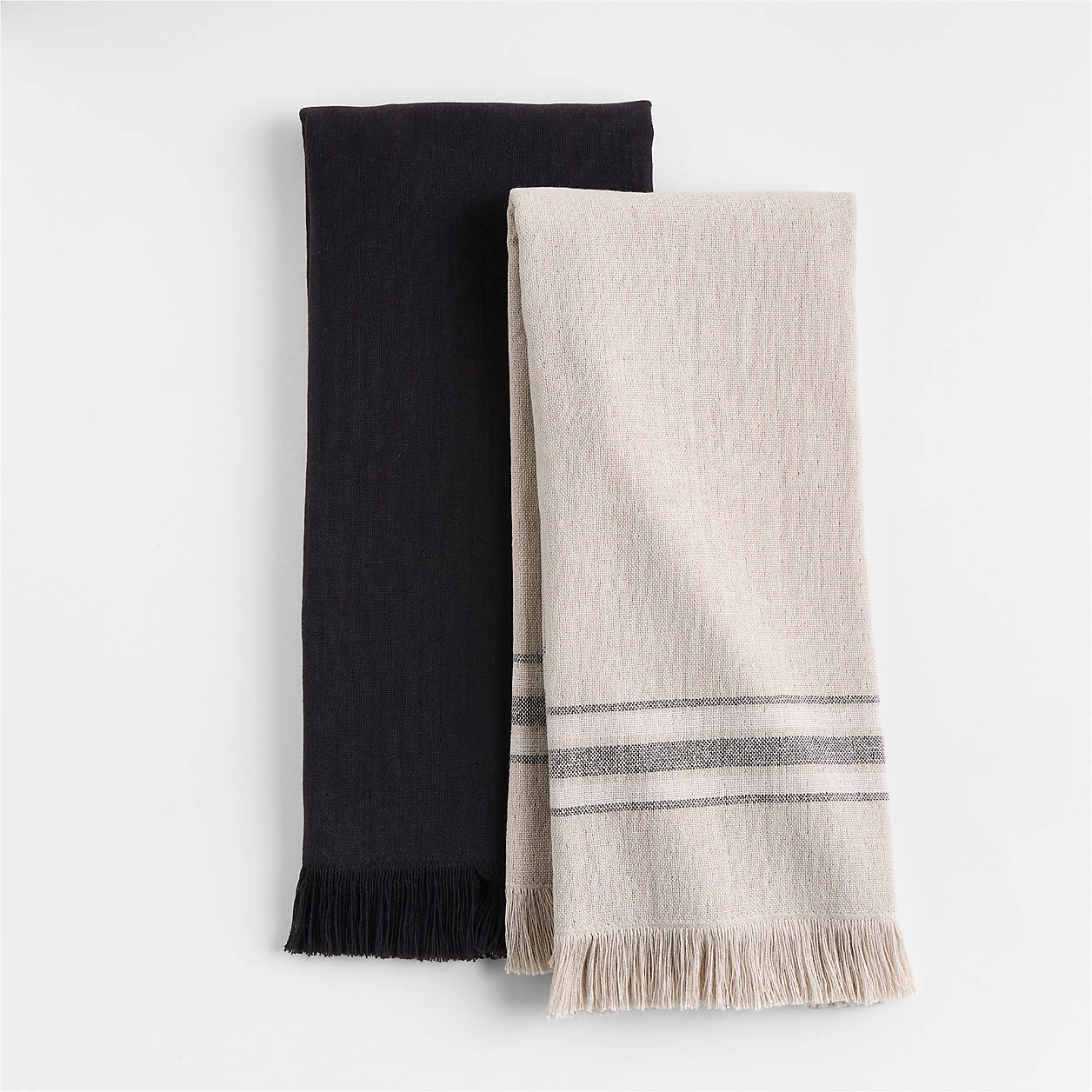 Craft Ink Black Organic Cotton Dish Towels, Set of 2 + Reviews | Crate & Barrel | Crate & Barrel