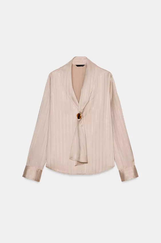 METALLIC THREAD APPLIQUÉ BLOUSE | Zara US