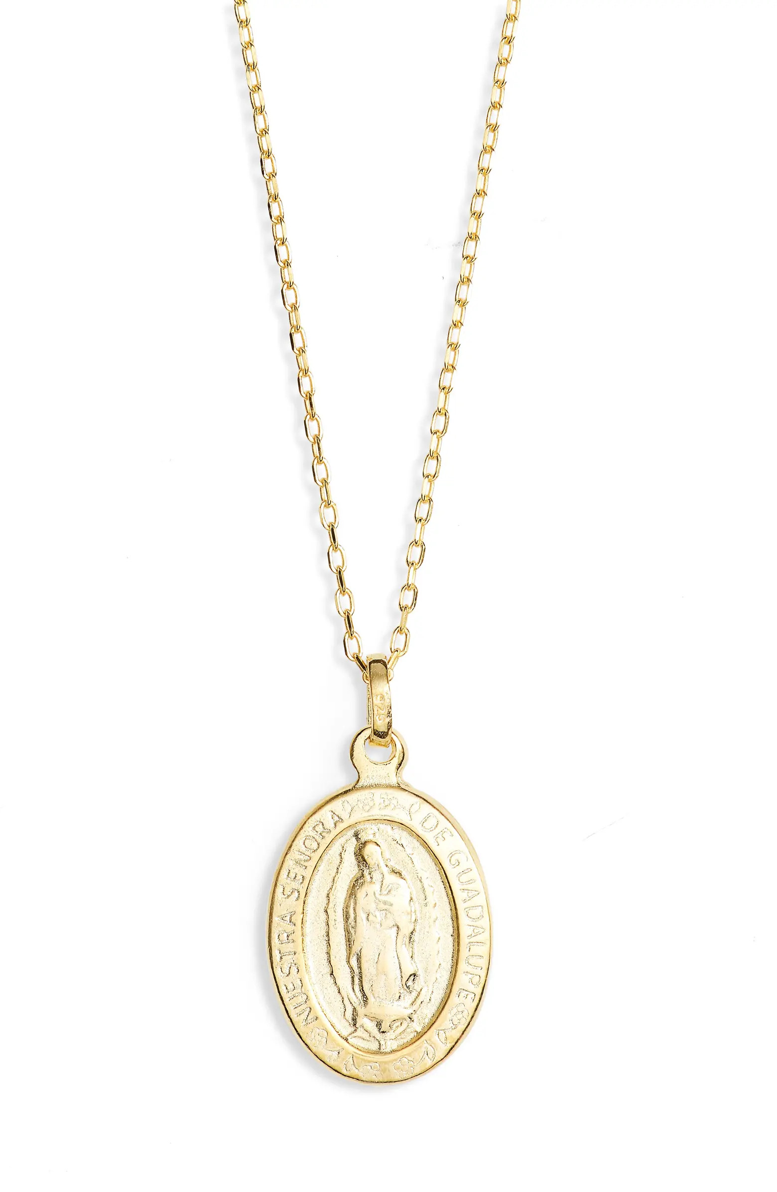 Argento Vivo Sterling Silver Saint Pendant Necklace | Nordstrom | Nordstrom
