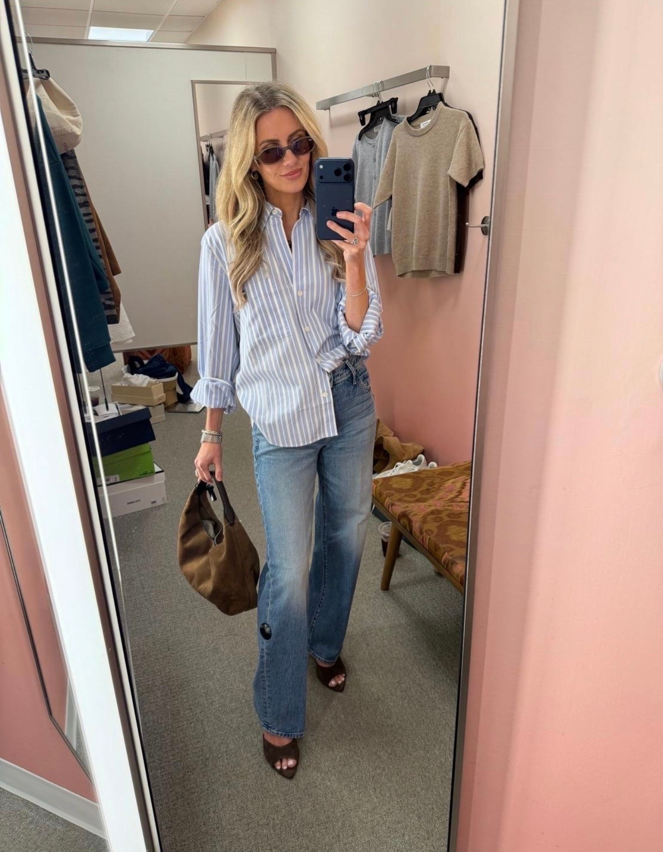 Last call!!! A blue striped button-down never goes out of style, and this one has the perfect relaxed fit. I paired it with wide-leg jeans, brown accessories, and loafers for an easy everyday look. It’s a classic piece worth grabbing during the Nordstrom Anniversary Sale.

#LTKootd