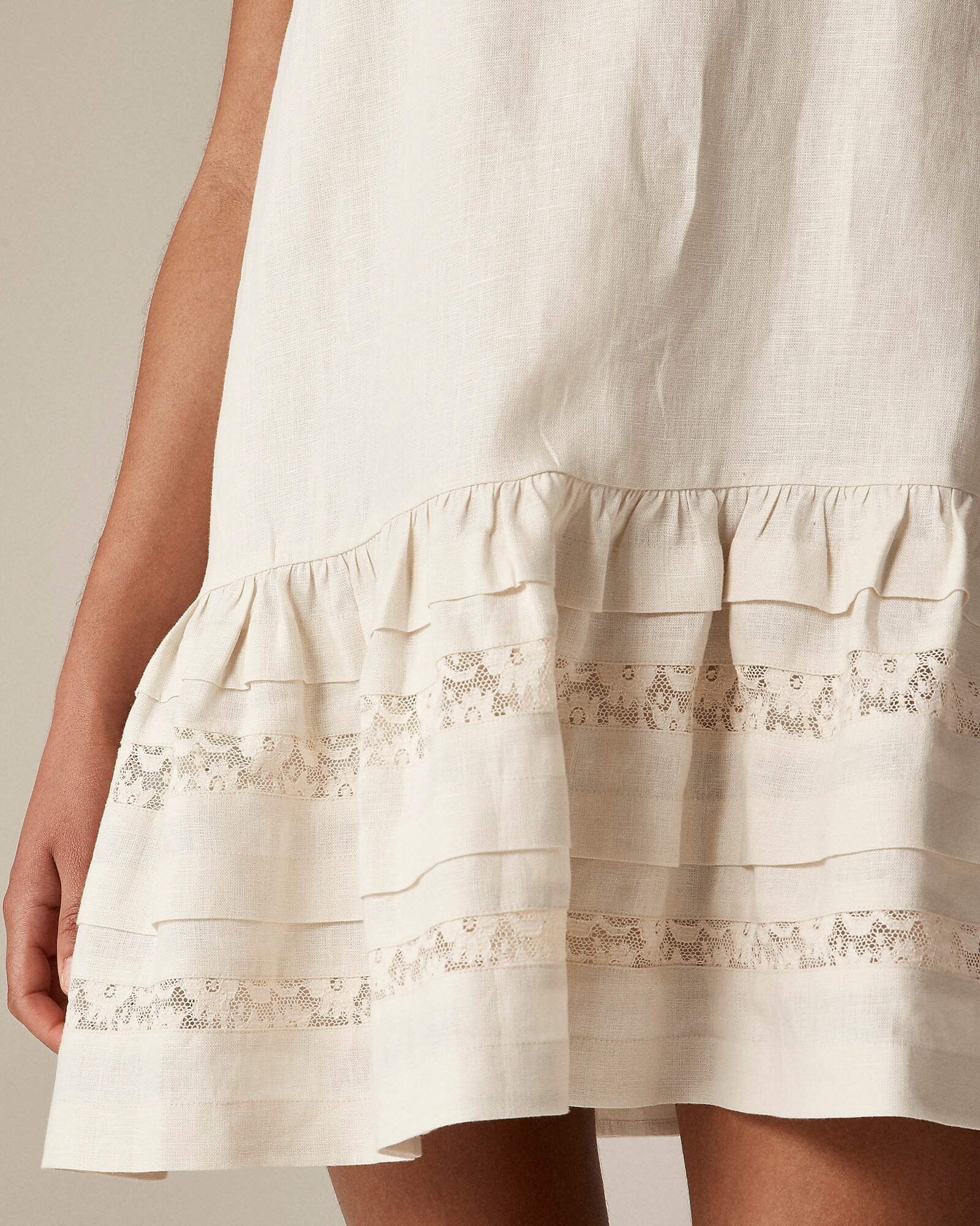 Maxine ruffle-trim dress in linen | J. Crew US
