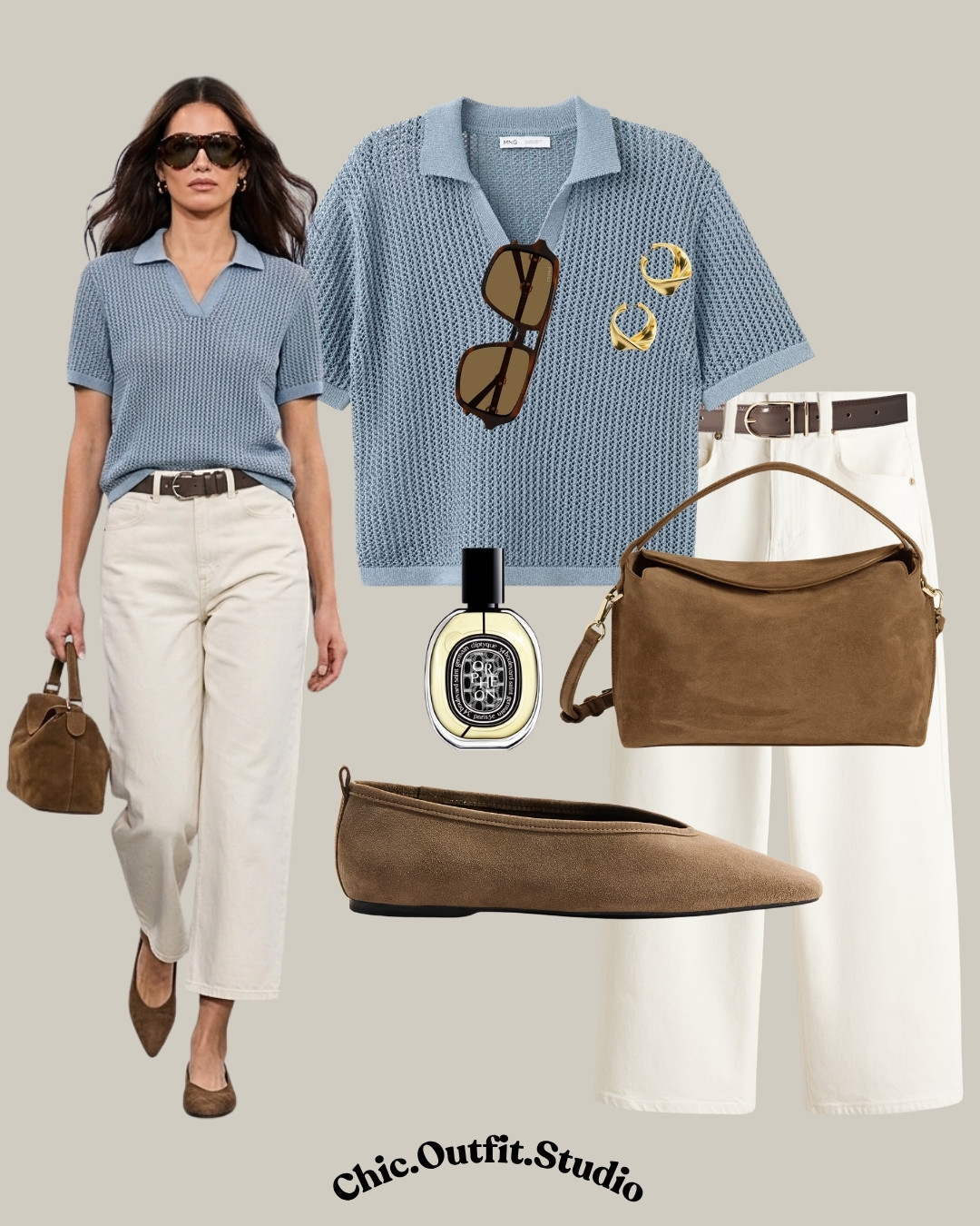 Soft blue polo + white trousers

✨A soft blue polo top styled with white trousers creates a fresh and refined spring outfit that feels clean and modern. Finished with neutral flats and warm accessories, this look is ideal for office days, business casual settings, brunch dates, or city outings. A light and breathable combination perfect for warmer spring days.

✨Tags: blue polo outfit women, white jeans outfit women, smart casual spring outfit, minimalist chic outfit, European casual style, elegant everyday outfit, spring capsule wardrobe, warm weather outfit ideas 

 #LTKspring #LTKstyletip #LTKbag