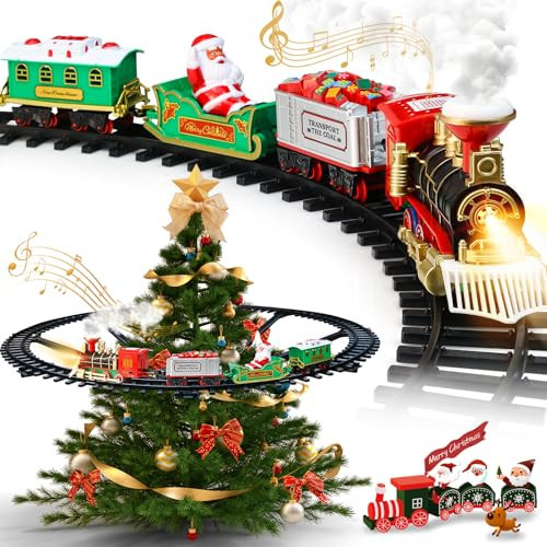 Christmas Train Set - Hanging Train Toys Around Under The Christmas Tree w/Smoke, Whistle (Turn on/Off) & Lights, Toys Decoration for 3 4 5 6 7 8+ Boys Girls | Amazon (US)