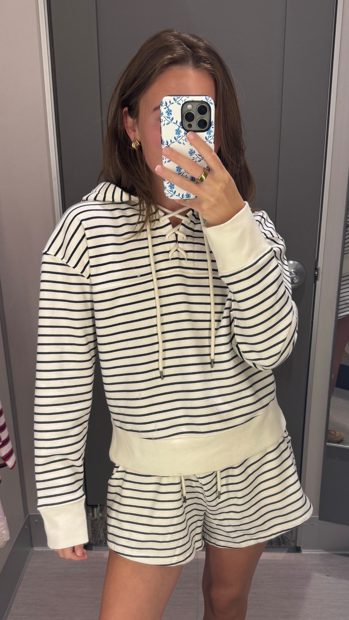 Easy/comfy hoodie & short set for spring and summer! Wearing a small in the shorts for a relaxed fit and an xs on top (usual!) $50 total is so good for this! 

#LTKootd #LTKSeasonal