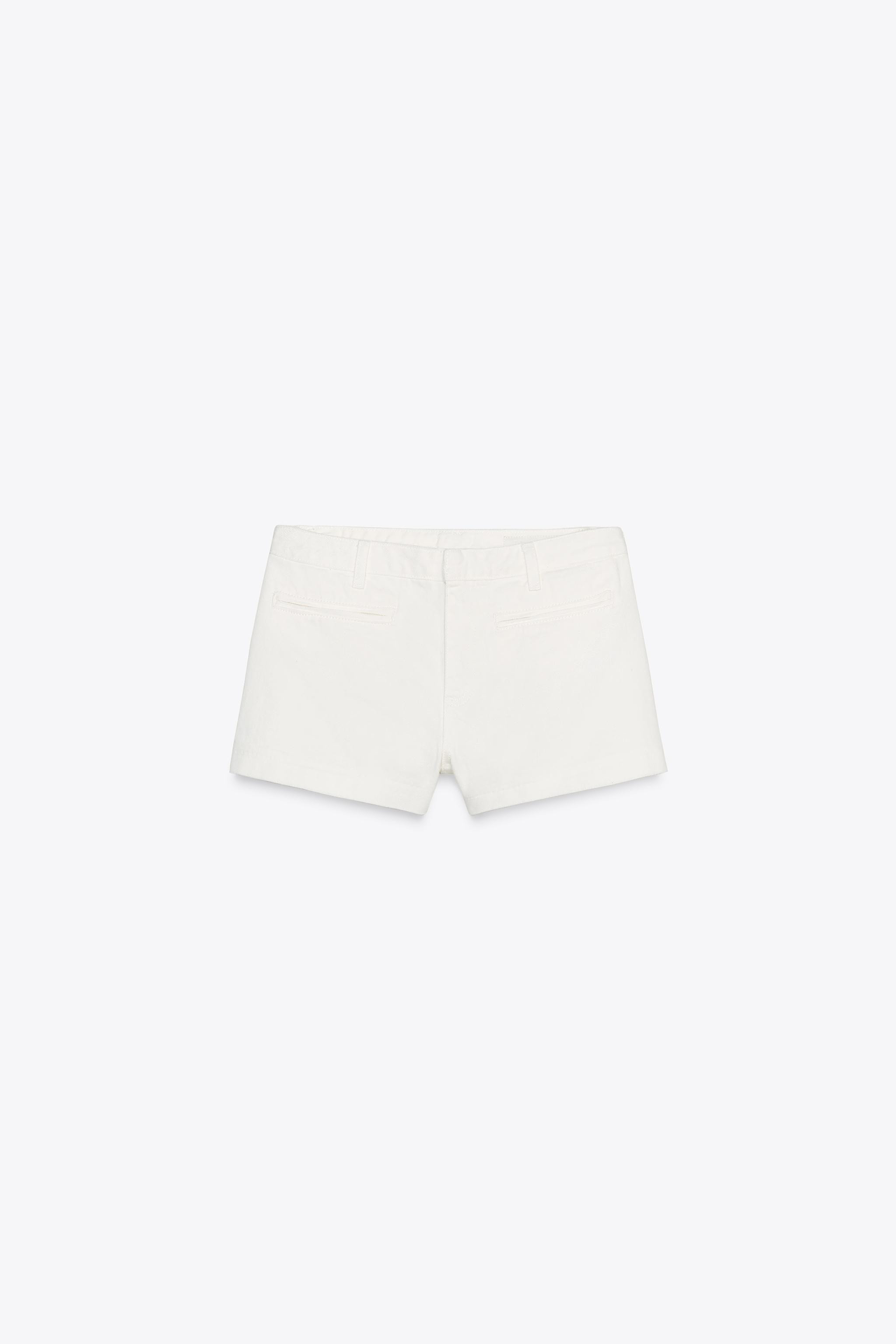 ZARA WOMAN COLLECTIONMid-waist mini shorts. Belt loops. False welt pockets at the front. Zip fly ... | Zara UK