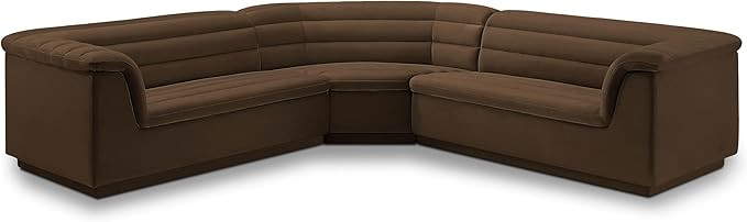 Meridian Furniture 194Brown-Sectional Cascade Collection Modern | Contemporary Modular Sectional ... | Amazon (US)