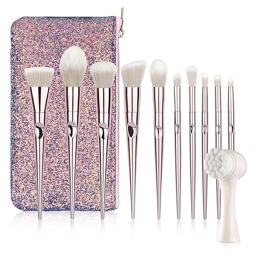 Makeup Brushes Sets, LARMHOI 8 Pcs Premium Synthetic Cosmetic Brushes, Blending Blush Powder Eye ... | Amazon (US)