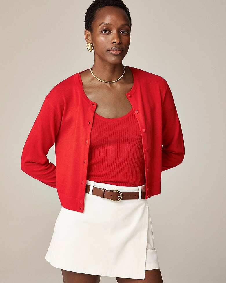 Featherweight cashmere shrunken cardigan sweater | J. Crew US