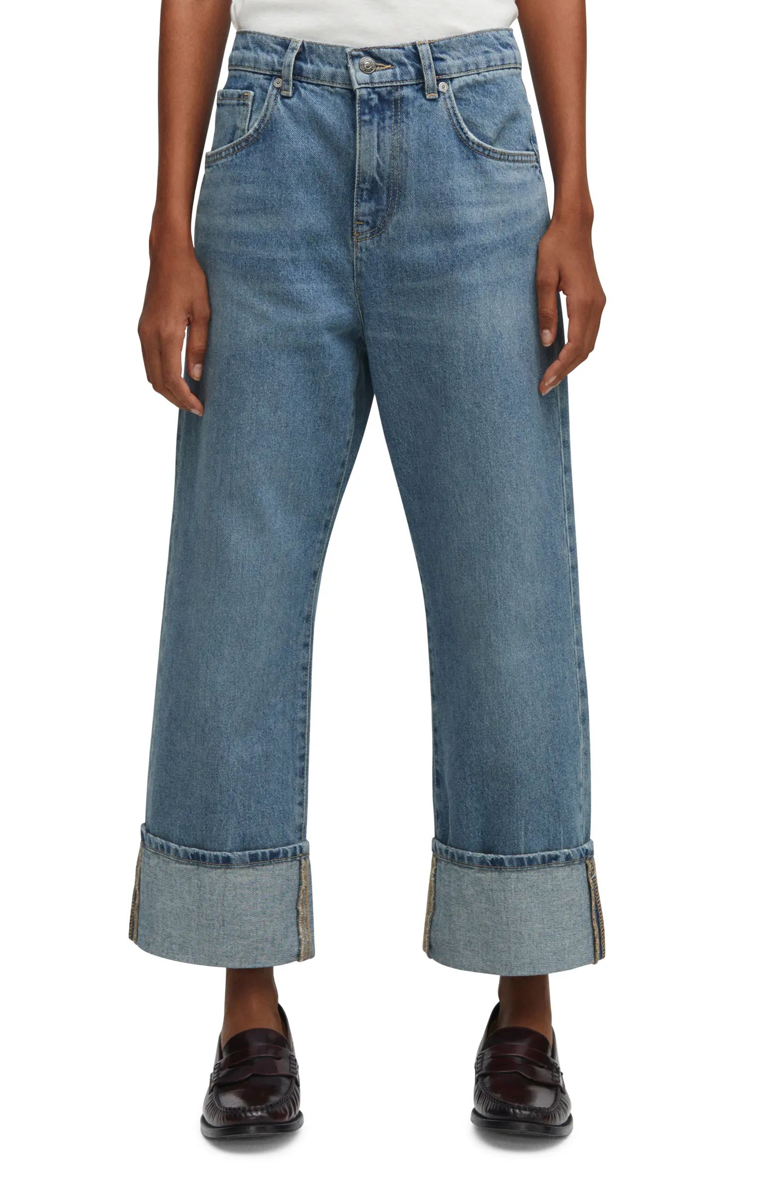 Cuff Wide Leg Jeans | Nordstrom