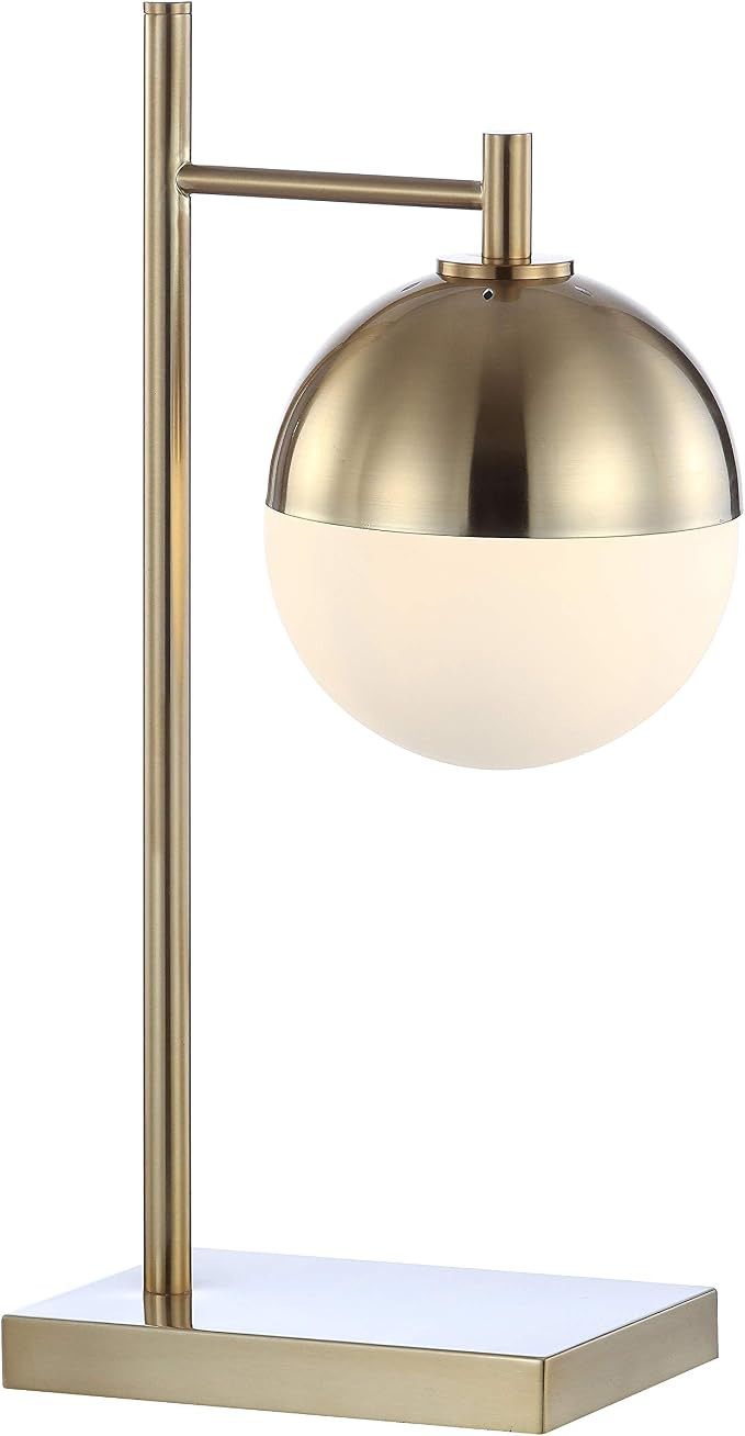 JONATHAN Y 21" Brass Gold Art Deco Globe LED Table Lamp, Mid-Century Modern Glam Iron Lamp with W... | Amazon (US)