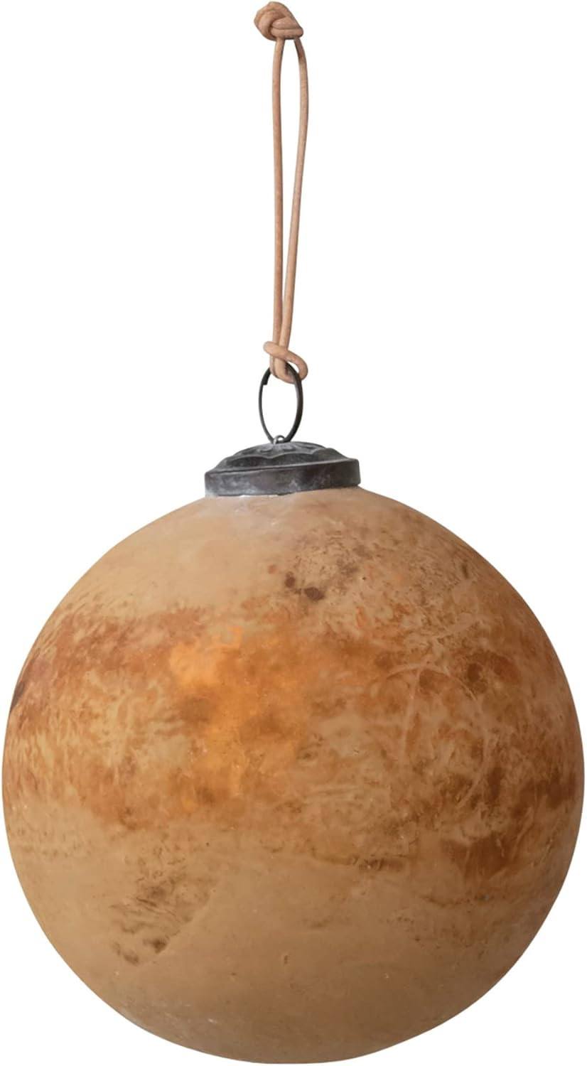 Amazon.com: Creative Co-Op Glass Ball Ornament, Distressed Powder Finish, Matte Terracotta : Home... | Amazon (US)