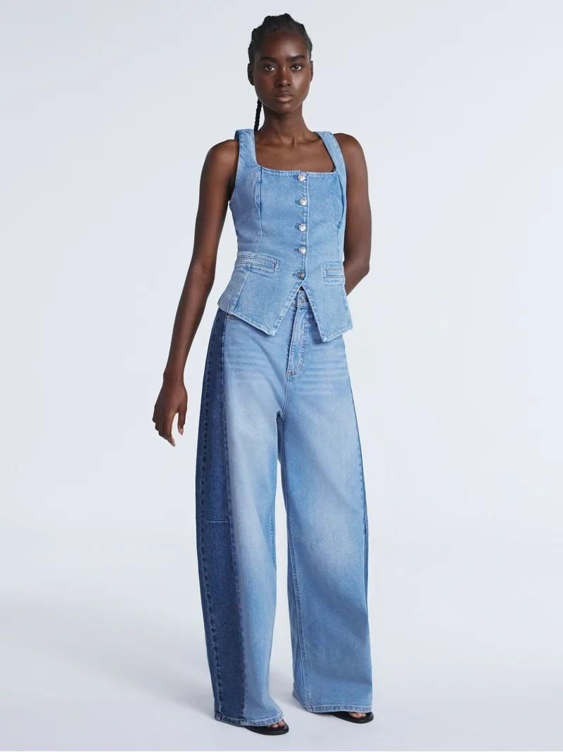 Scoop Women’s and Women’s Plus Denim Longline Vest, Sizes XS-4X | Walmart (US)