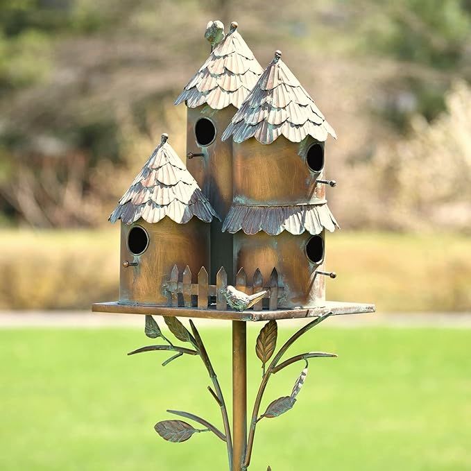 Large Copper Colored Multi-Birdhouse Stakes, Room for 4 Bird Families in Each ASIN: B09QHC67VL (C... | Amazon (US)