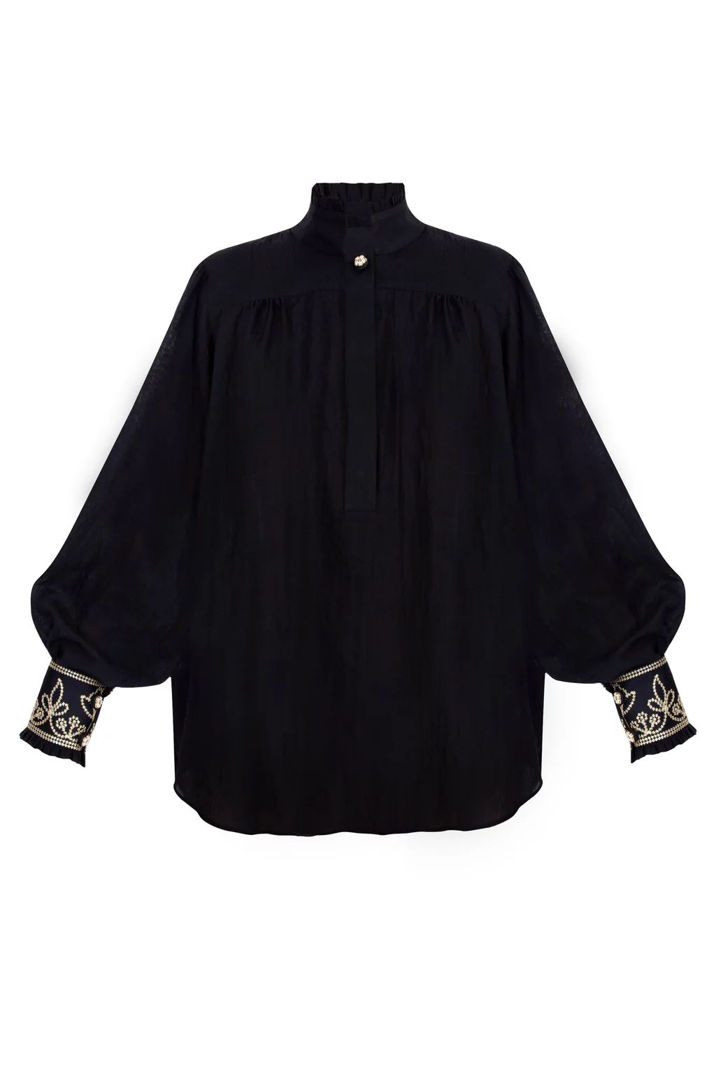 Lotus Blouse - Black | Rosewater Collective