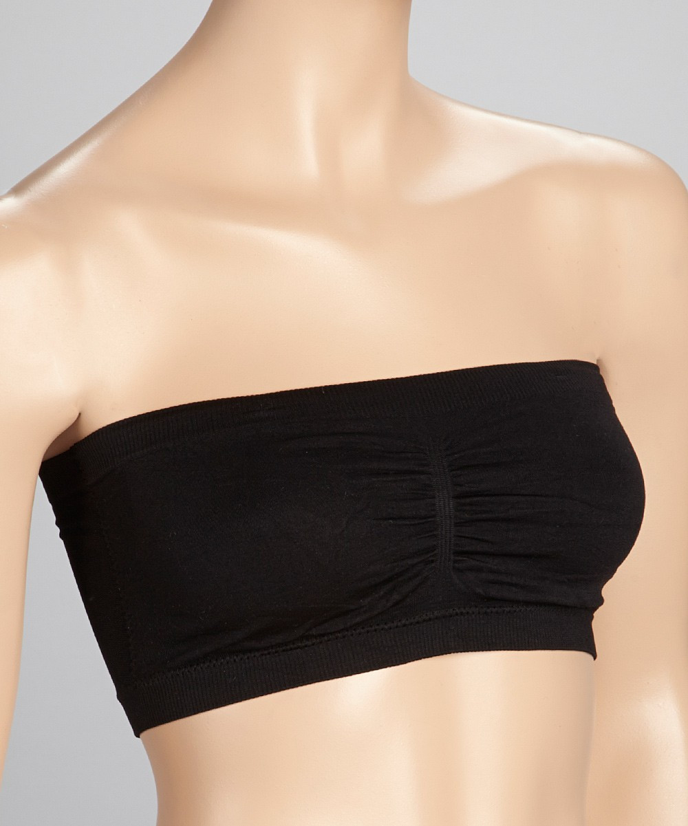 Rene Rofe Women's Bandeaus Black - Black Seamless Tube Bra | Zulily