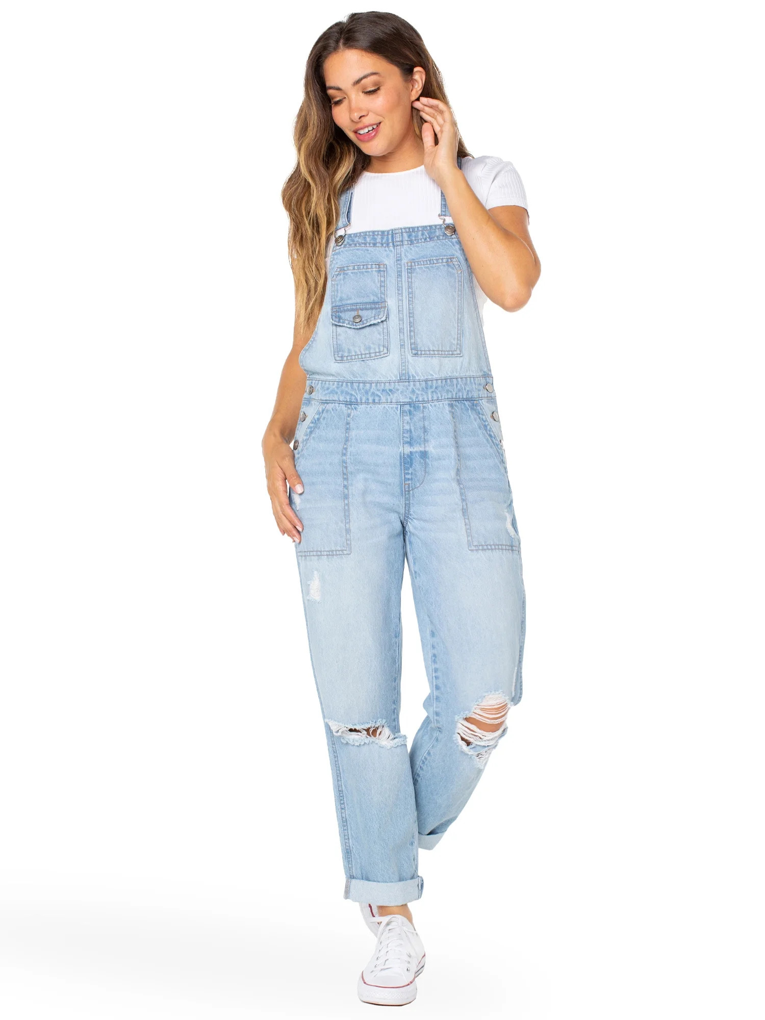 Celebrity Pink Juniors Boyfriend Cuffed Overall | Walmart (US)