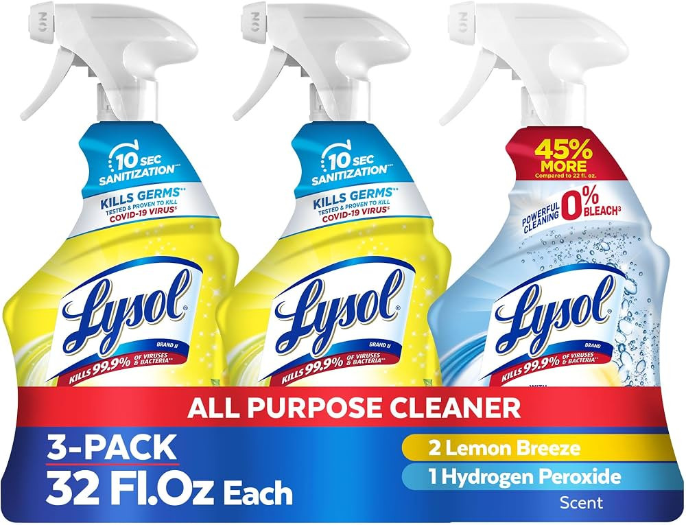 Lysol All Purpose Cleaner Spray, Multi-Purpose Disinfecting Spray, Kitchen & Bathroom Cleaner, Ci... | Amazon (US)