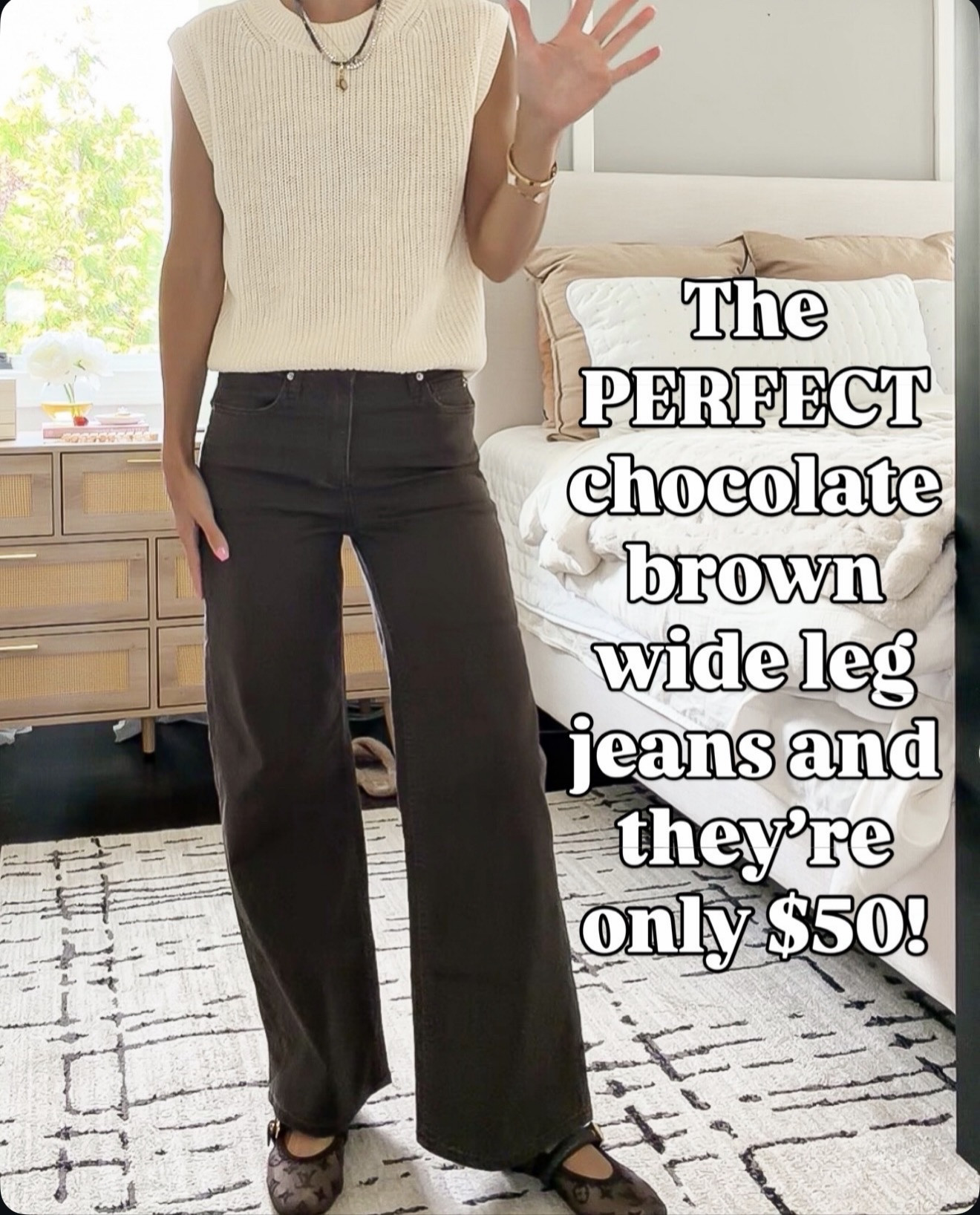 The VIRAL $50 chocolate brown jeans have been restocked 🙌🏻 wearing size 25 short

#LTKOver40 #LTKSeasonal #LTKmomlife