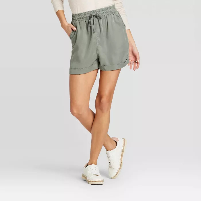 Women's Mid-Rise Tie Front Utility Shorts - Universal Thread™ | Target
