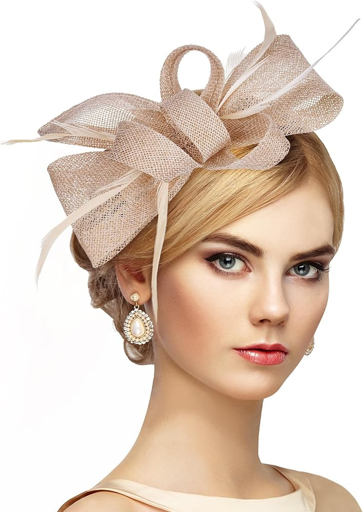 Victoria Tea Party Hat - 2025 Bow Derby Attire Hats with Hairpin,1920s 50s Feather Fascinators fo... | Amazon (US)