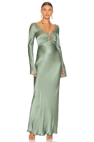 BEC&BRIDGE Malyka Long Sleeve Maxi Dress in Moss Green from Revolve.com | Revolve Clothing (Global)