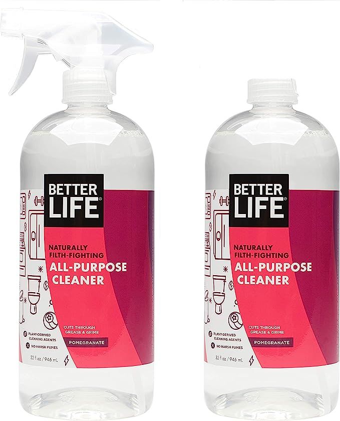 Better Life All-Purpose Cleaner, Pomegranate, 32 Fl Oz (Pack of 2), Pomegranate, 64 Fl Oz | Amazon (US)