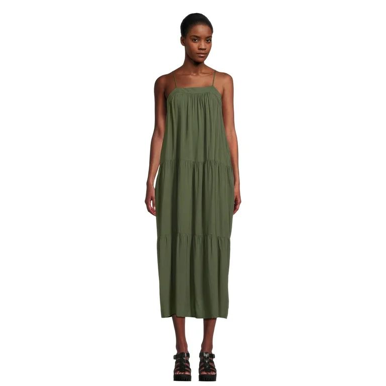 Time and Tru Women's Sleeveless Tiered Dress, Sizes XS-XXXL | Walmart (US)