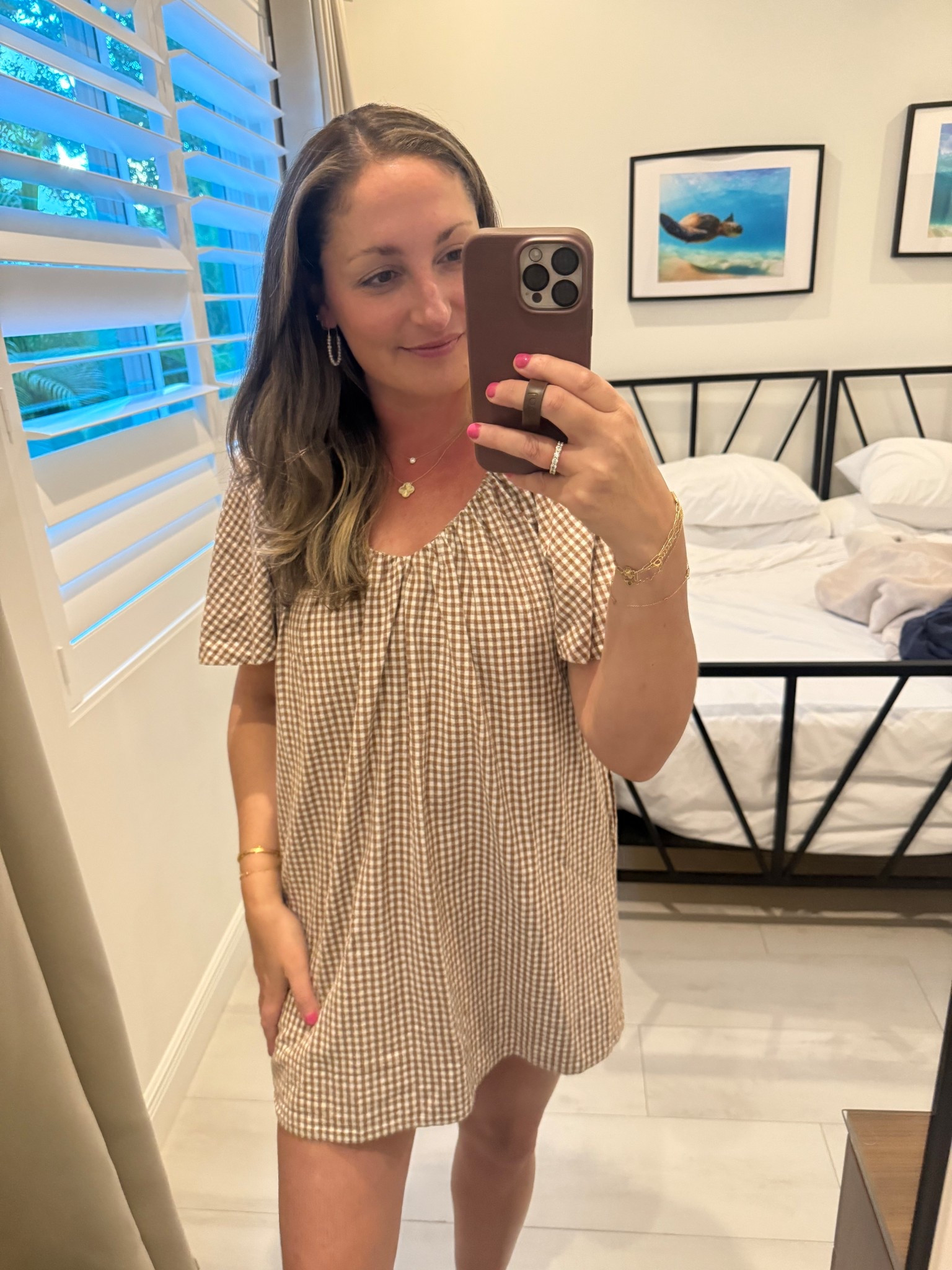 Heading out to dinner on the island and I’m wearing this cute gingham shift dress from Tuckernuck x Studio McGee, Schutz sandals and some fun jewelry! 

#LTKSaleAlert #LTKootd #LTKSeasonal
