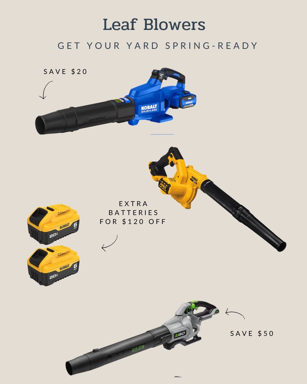  #ad #LowesPartner Every homeowner needs a leaf blower and I'm amazed by some of these prices during the @lowes  SpringFest! And make sure you get backup batteries so you're always charged up. 

#LTKSaleAlert #LTKSeasonal #LTKHome