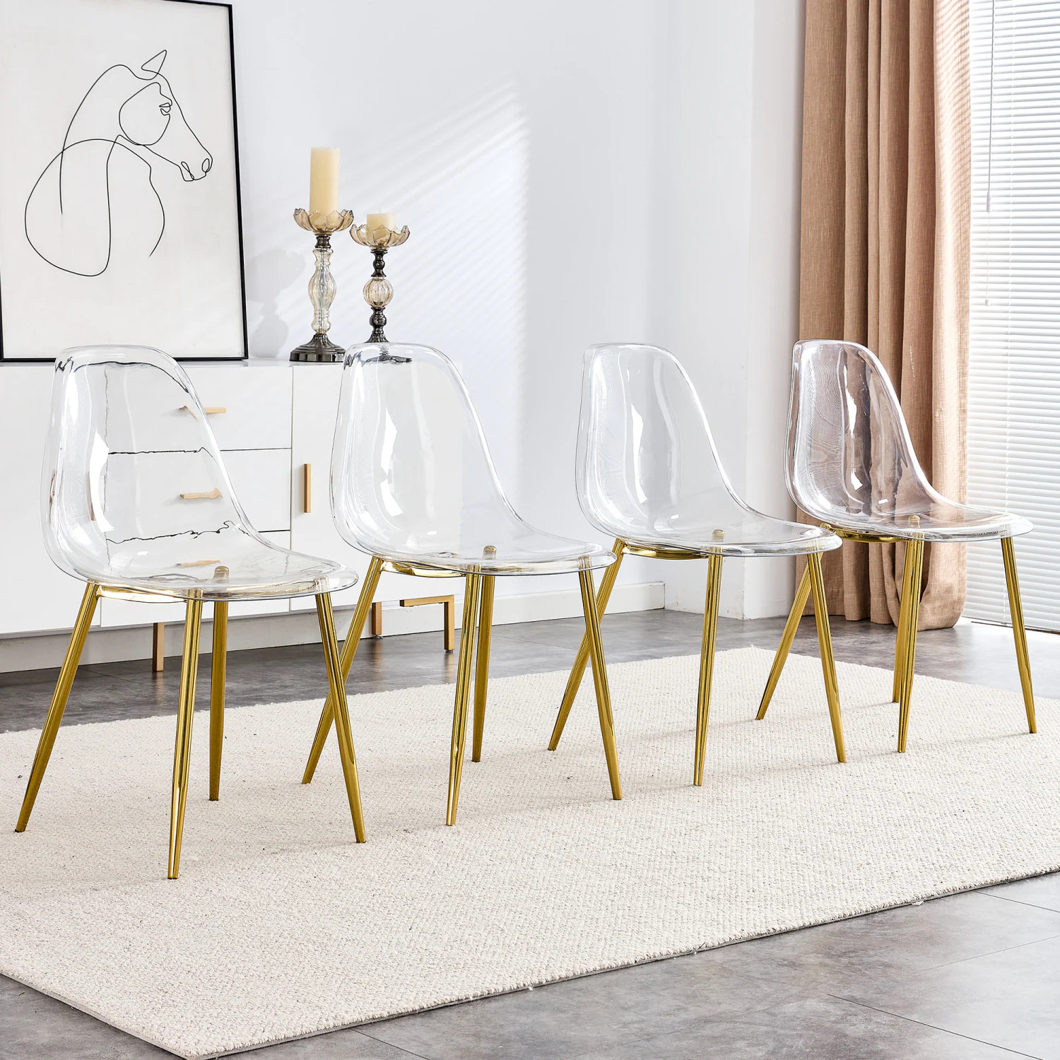 Streamdale Furniture Streamdale Transparent Plastic Nordic Dining Chairs (Set of 4) | W1151111205 | Lowe's