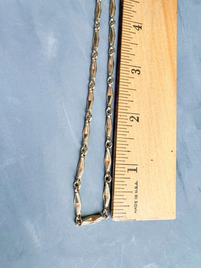 Vintage Monet Golden Link Necklace - Etsy | Etsy (US)