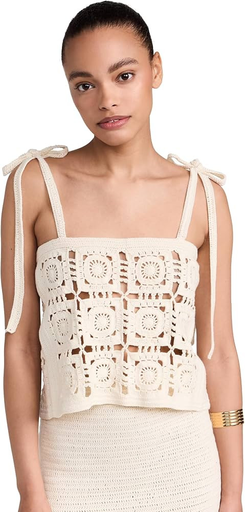 Eleven Six Women's Iola Crochet Top, Ivory, Off White, L | Amazon (US)