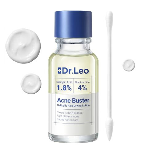 Dr.Leo 1.8% Salicylic Acid Acne Treatment, Drying Lotion Acne Spot Treatment for Acne-Prone Sensitive Skin | Niacinamide, Fast Pimple Relief, Fades Acne Marks, Overnight & Period Breakouts, 0.34 fl oz | Amazon (US)