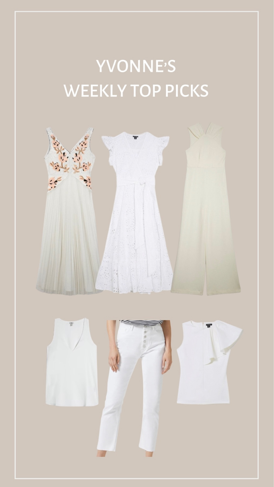 Weekly Top Picks, spring style, cream edit, white edit, summer style, Karen Millen, ruffle sleeve dress, white jeans, white cami 

#LTKstyletip #LTKSeasonal #LTKeurope