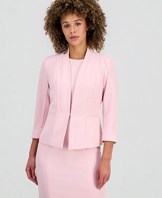 3/4-Sleeve Kiss-Front Blazer, Regular & Petite | Macy's