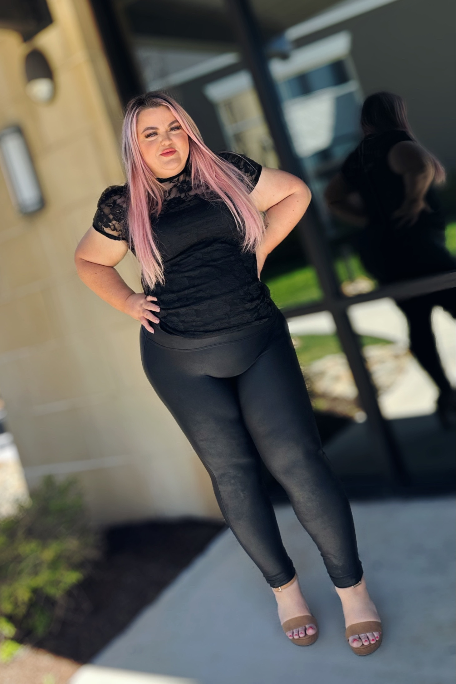 Black lace dress shirt
Curvy fashion
Nude heels
Tan heels
Wide width heels
Spring summer outfit

#LTKGiftGuide #LTKcurves #LTKshoecrush