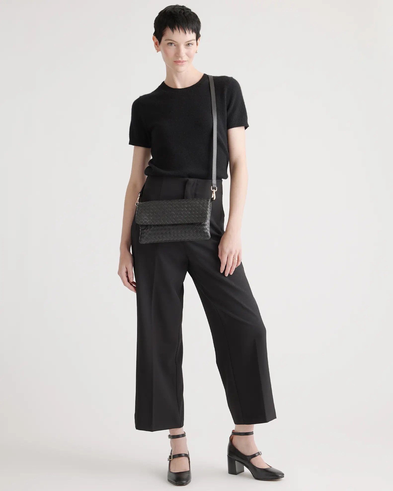 Italian Leather Handwoven Convertible Clutch | Quince
