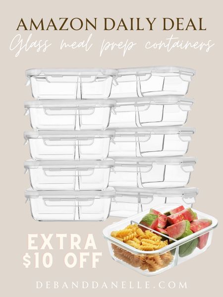 Clip the coupon for an extra $10 off this 10-pack of glass meal prep containers! This is an excellent price point and these also have great reviews on Amazon. 

#LTKfindsunder50 #LTKSpringSale #LTKhome