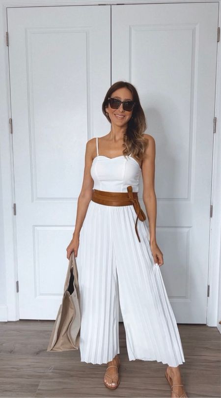 Loving this white jumpsuit 
So gorgeous and stylish 
Fits true to size
I’m wearing a size small

#LTKshoecrush #LTKstyletip #LTKitbag