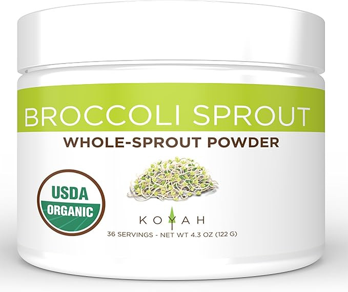KOYAH - Organic USA Broccoli Sprout Powder (1 Scoop = 1/4 Cup Sprouts): 36 Servings, Freeze-Dried... | Amazon (US)