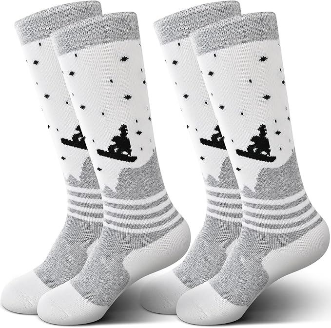 IRAMY Merino Wool Thermal Warm Socks Kids Knee High Winter Socks Boys Girls 2 Packs for Snowboard... | Amazon (US)