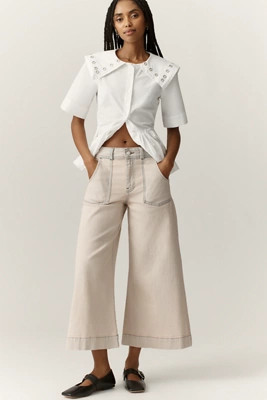 Pilcro Sienna Crop High-Rise Wide-Leg Jeans | Anthropologie (US)