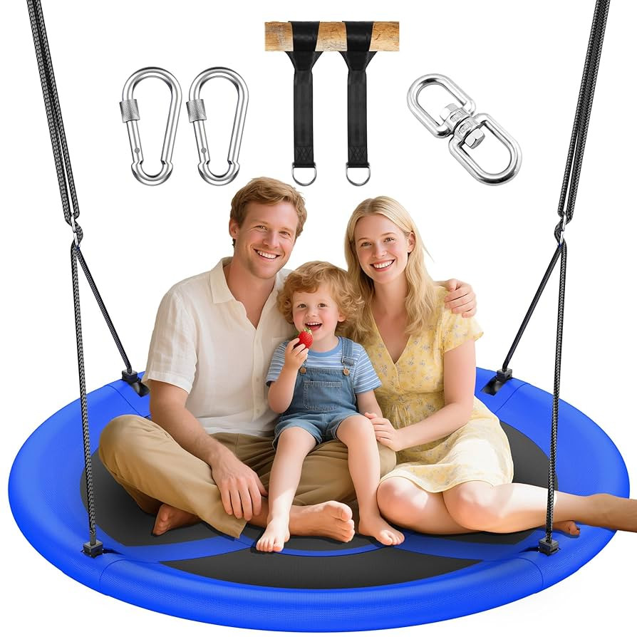 43" Saucer Tree Swing for Kids Adult, 700lbs Weight Capacity, Waterproof Flying Saucer Swing with... | Amazon (US)