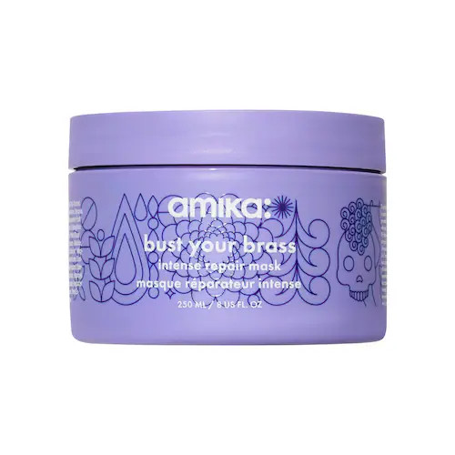 Bust Your Brass Cool Blonde Purple Intense Repair Hair Mask - amika | Sephora | Sephora (US)