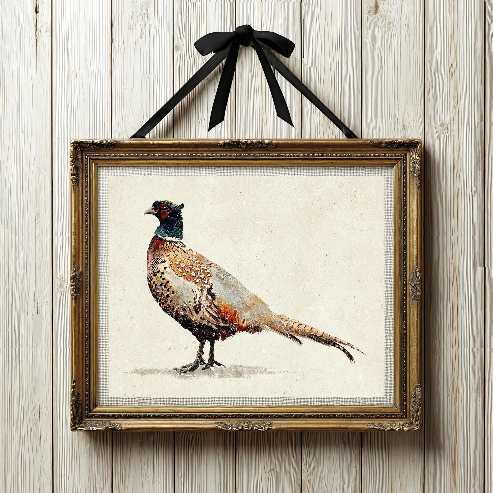 Vintage Pheasant Wall Art, Fall Print, Rustic Wildlife Bird Painting, Autumn Country Lodge Huntin... | Etsy (Global)